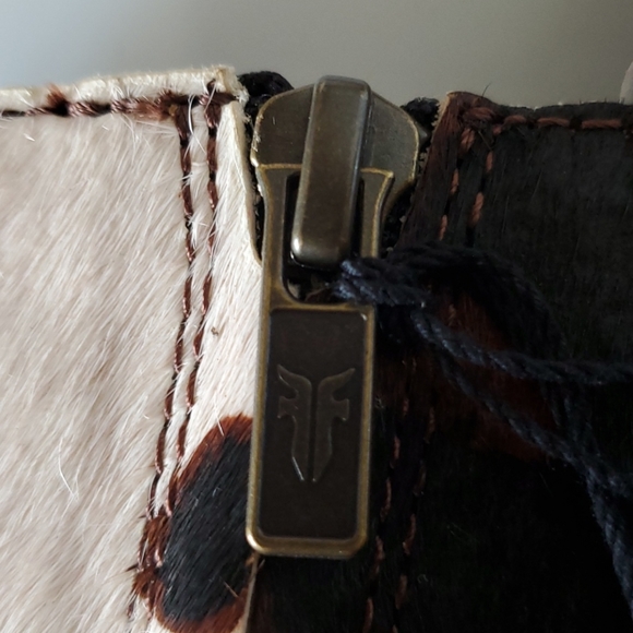 NWT FRYE Georgia Cow Print Bootie Cream/Brown - Picture 6 of 15